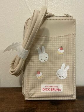 Rare NWT Marimo Craft Miffy Dick Bruna Smartphone pouch Mini Crossbody Beige Bag